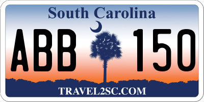 SC license plate ABB150