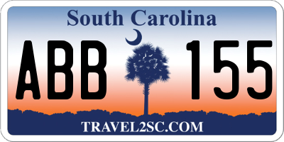 SC license plate ABB155