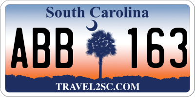 SC license plate ABB163