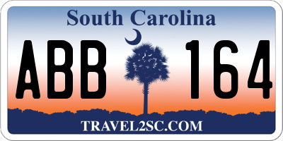 SC license plate ABB164