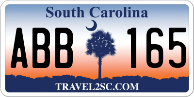 SC license plate ABB165