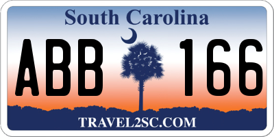 SC license plate ABB166