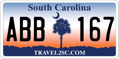 SC license plate ABB167