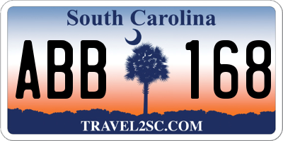 SC license plate ABB168