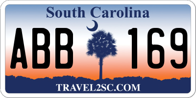 SC license plate ABB169