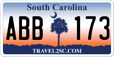 SC license plate ABB173