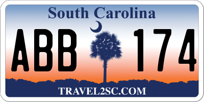 SC license plate ABB174