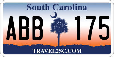 SC license plate ABB175