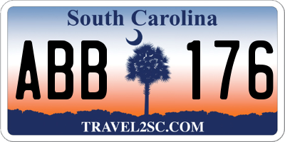 SC license plate ABB176