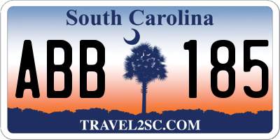 SC license plate ABB185