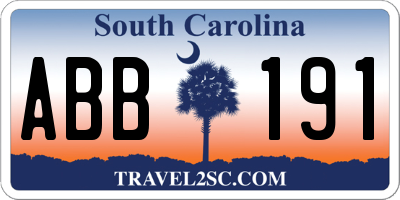 SC license plate ABB191