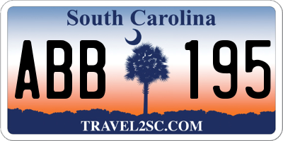 SC license plate ABB195