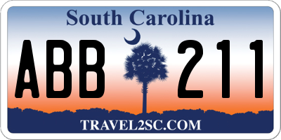 SC license plate ABB211