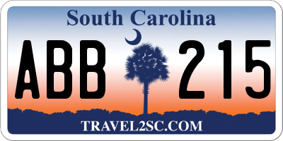 SC license plate ABB215