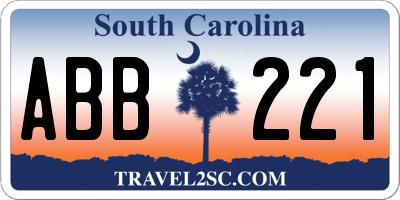 SC license plate ABB221