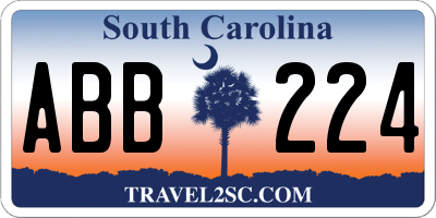 SC license plate ABB224