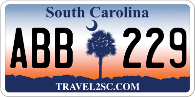 SC license plate ABB229