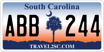 SC license plate ABB244