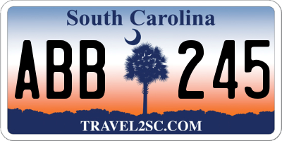 SC license plate ABB245