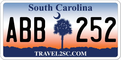 SC license plate ABB252