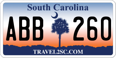 SC license plate ABB260