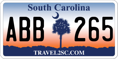 SC license plate ABB265