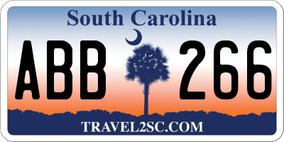 SC license plate ABB266