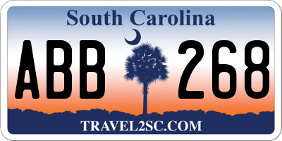 SC license plate ABB268