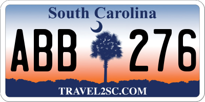 SC license plate ABB276