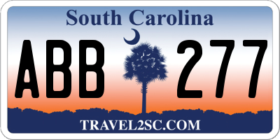 SC license plate ABB277