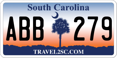 SC license plate ABB279