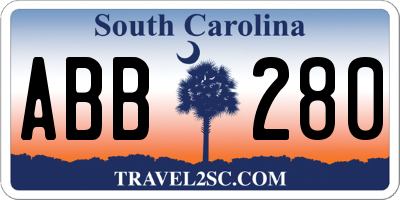 SC license plate ABB280