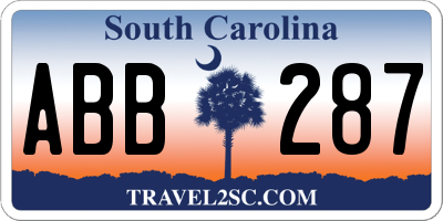 SC license plate ABB287