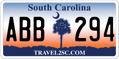 SC license plate ABB294