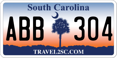 SC license plate ABB304