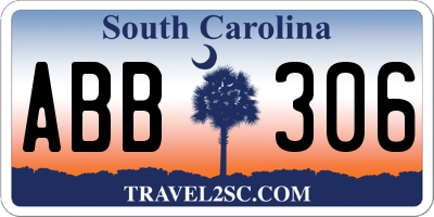 SC license plate ABB306