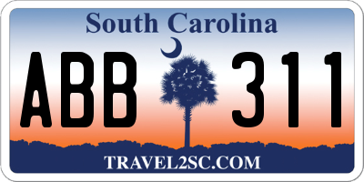 SC license plate ABB311