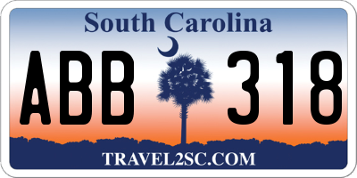 SC license plate ABB318