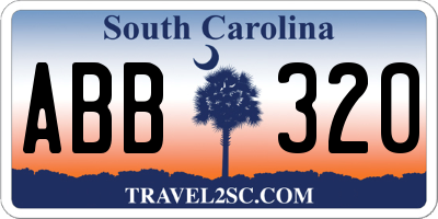 SC license plate ABB320