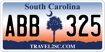 SC license plate ABB325