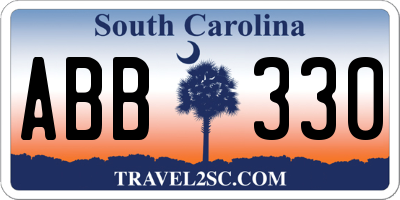 SC license plate ABB330