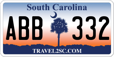 SC license plate ABB332