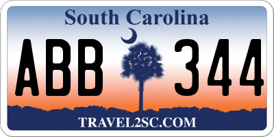 SC license plate ABB344