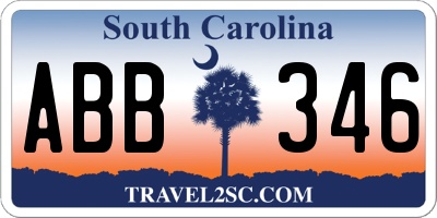 SC license plate ABB346