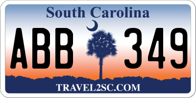 SC license plate ABB349