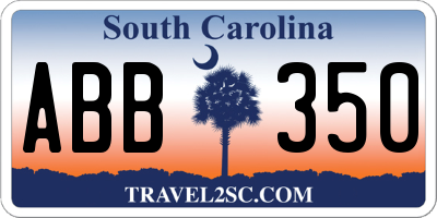 SC license plate ABB350