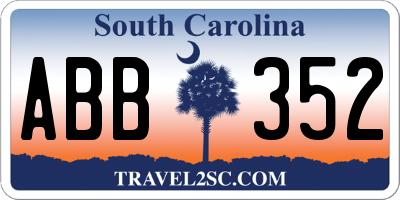 SC license plate ABB352