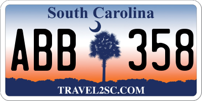 SC license plate ABB358