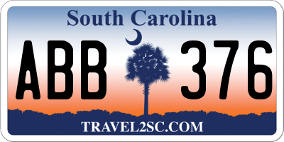 SC license plate ABB376