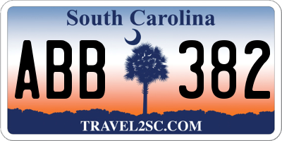 SC license plate ABB382